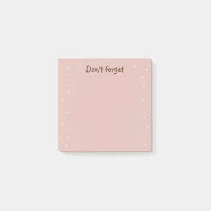 Minimalist Pale Pink Don't forget  Post-it Notes