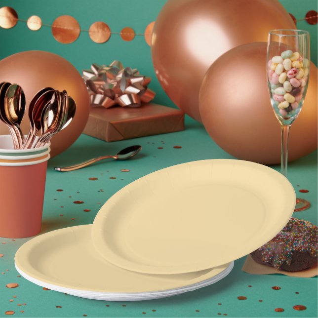 Minimalist pale yellow paper background plate (Multi)