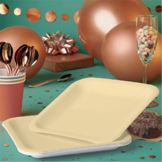 Minimalist pale yellow paper background plate