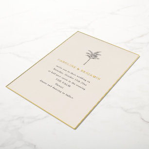 Minimalist Palm Tree Elegant Wedding Gold Border
