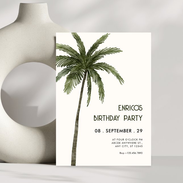 Minimalist palm tree tropical invitation (Creator Uploaded)
