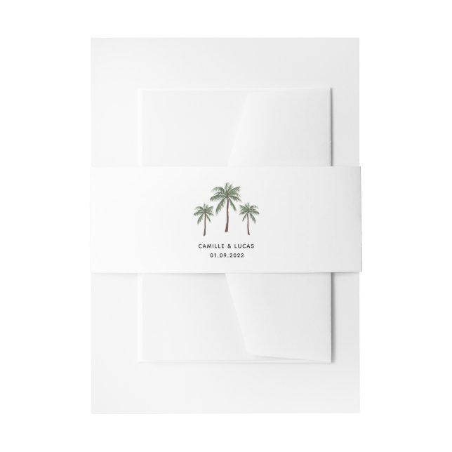 Minimalist Palm Trees Classic Invitation Belly Band (Front Example)