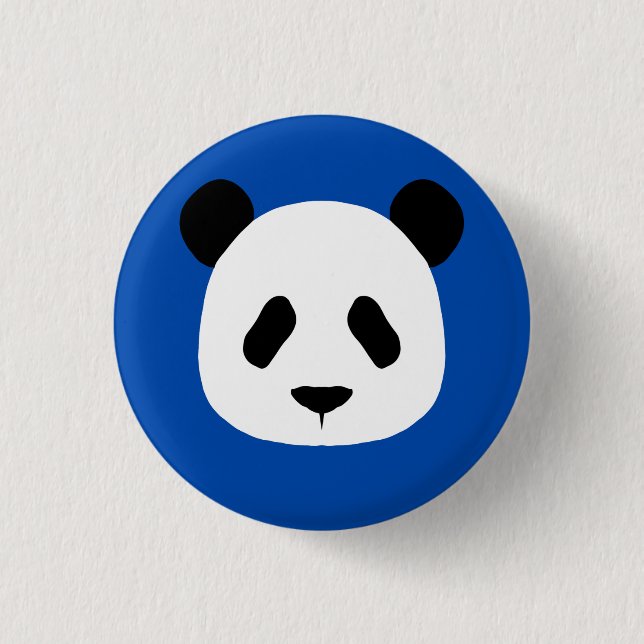 Minimalist Panda Pattern- Cobalt Blue 3 Cm Round Badge (Front)