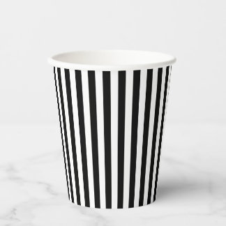 Minimalist Paper Gobelet Black White Stripes Cups
