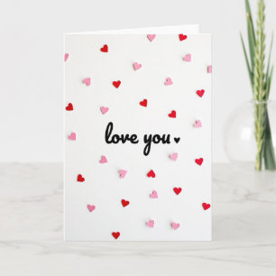 Minimalist Paper Hearts Love You Card