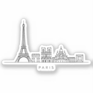 Minimalist Paris Skyline Line Art