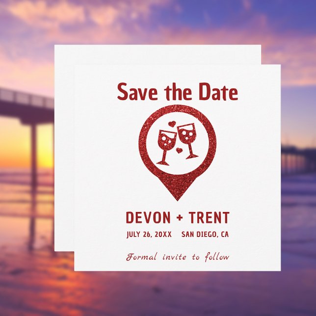 Minimalist Party Location Icon Save the Date (Creator Uploaded)