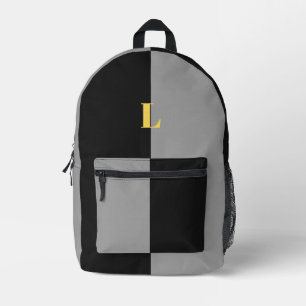 Minimalist Pastel Black Custom Name Backpack