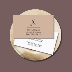 Minimalist Pastel Black Scissors Hair Salon Business Card