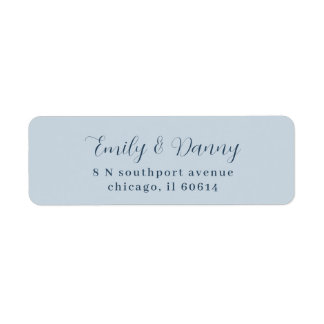 Minimalist Pastel Blue Elegant Wedding Address Return Address Label