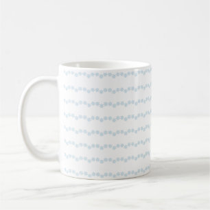 Minimalist Pastel Blue Flower Daisy Garland Border Coffee Mug