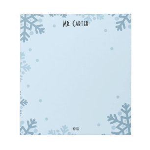 Minimalist Pastel Blue Shapes & Polka Dots Notepad