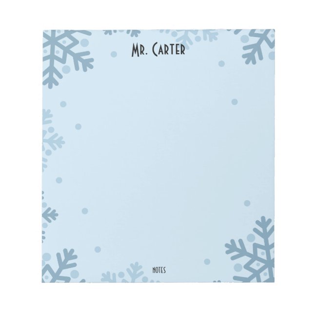 Minimalist Pastel Blue Shapes & Polka Dots Notepad (Front)