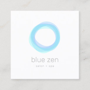 Minimalist Pastel Blue Zen Circle Square Business Card