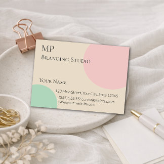 Minimalist Pastel Branding Design Business Card