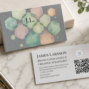 Minimalist Pastel Geometric Creative Professionals Business Card