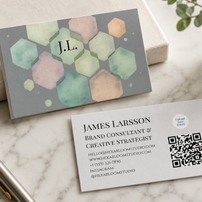 Minimalist Pastel Geometric Creative Professionals Business Card (Creator Uploaded)