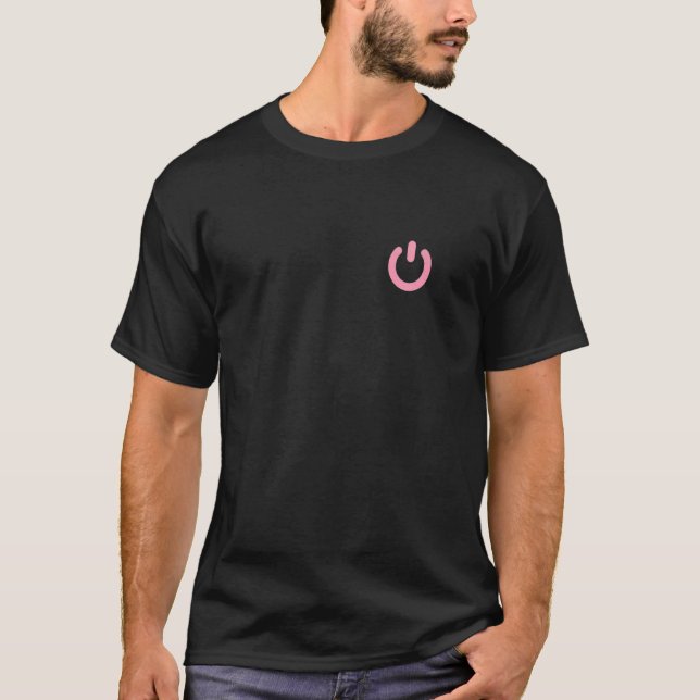 Minimalist Pastel Goth Computer Power Down Pc Shut T-Shirt (Front)