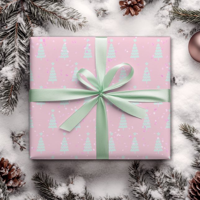 Minimalist Pastel Green Tree Wrapping Paper (Creator Uploaded)