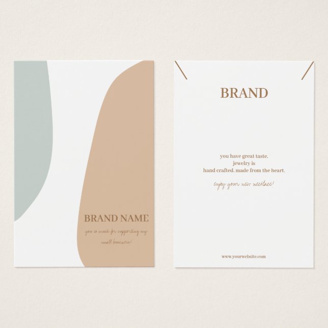 Minimalist Pastel Jewellery Necklace Display Card (Front & Back)