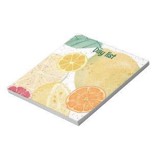 Minimalist Pastel Lemon and Orange Art Print Notepad