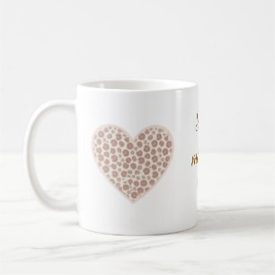 Minimalist Pastel Leopard Heart Custom Soft Mama Coffee Mug