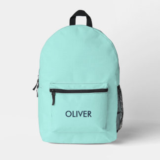 Minimalist Pastel Mint Green Personalised Backpack