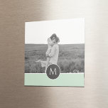 Minimalist Pastel Mint Personalised Name & Photo Magnet<br><div class="desc">Minimalist Pastel Mint Personalised Name & Photo</div>
