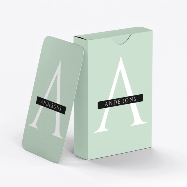 Minimalist Pastel Mint Personalised Name Playing Cards (Creator Uploaded)