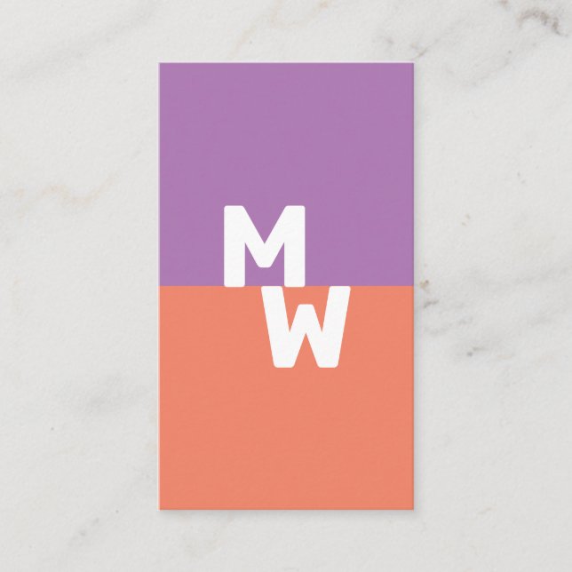 Minimalist Pastel Monogram Business Card (Front)