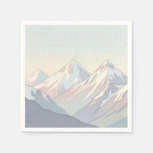 Minimalist Pastel Mountain Range Landscape Napkin
