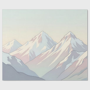 Minimalist Pastel Mountain Range Landscape Wrapping Paper