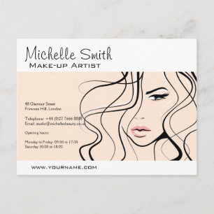 Minimalist Pastel Peach Elegant Feminine Makeup Postcard