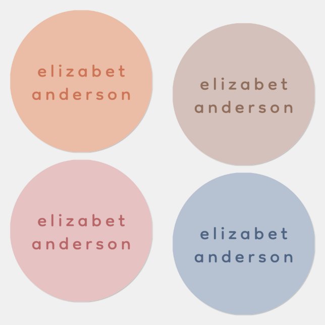 Minimalist Pastel Personalised Name Tag (Group)