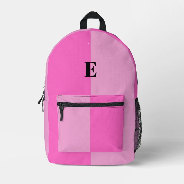 Minimalist Pastel Pink Custom Name Backpack (Front)