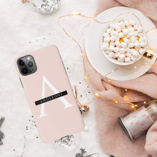 Minimalist Pastel Pink Personalised Name iPhone Case (Creator Uploaded)