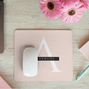 Minimalist Pastel Pink Personalised Name Mouse Pad