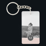 Minimalist Pastel Pink Personalised Name & Photo Key Ring<br><div class="desc">Minimalist Pastel Pink Personalised Name & Photo</div>