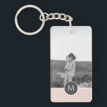Minimalist Pastel Pink Personalised Name & Photo Key Ring<br><div class="desc">Minimalist Pastel Pink Personalised Name & Photo</div>