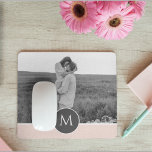 Minimalist Pastel Pink Personalised Name & Photo Mouse Pad<br><div class="desc">Minimalist Pastel Pink Personalised Name & Photo</div>