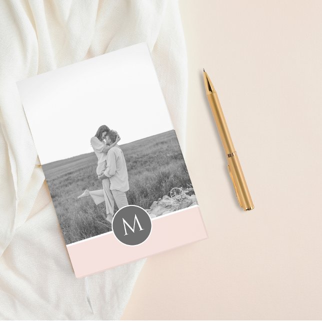 Minimalist Pastel Pink Personalised Name & Photo Post-it Notes (Creator Uploaded)