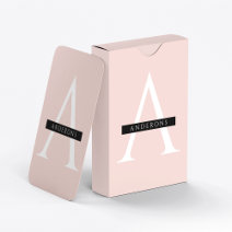 Minimalist Pastel Pink Personalised Name Playing Cards