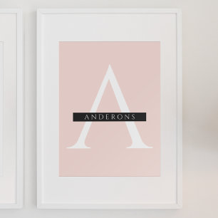Minimalist Pastel Pink Personalised Name Poster