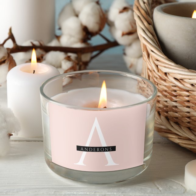 Minimalist Pastel Pink Personalised Name Rectangular Sticker (Creator Uploaded)