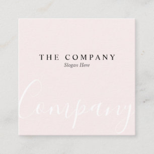 Minimalist Pastel Pink Typo Square Business Card