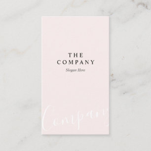Minimalist Pastel Pink Typo Vertical Business Card