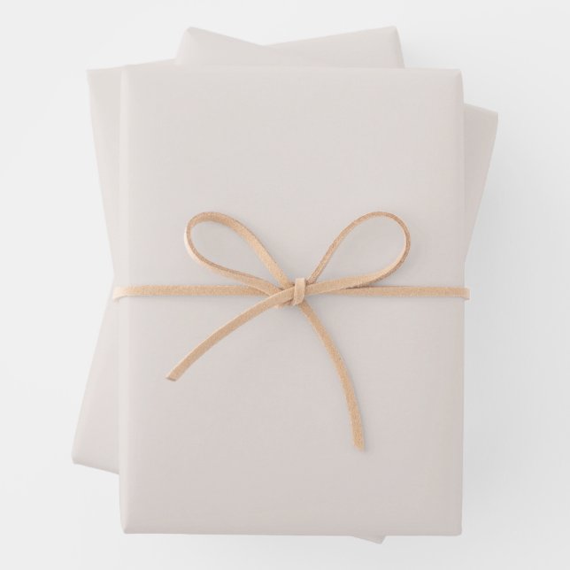 Minimalist Pastel Solid Colour Light Cream Beige  Wrapping Paper Sheet (In situ)