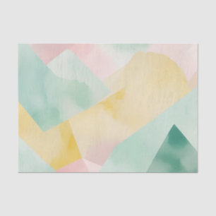 Minimalist Pastel Watercolor with Geometric Shapes Tissue Paper