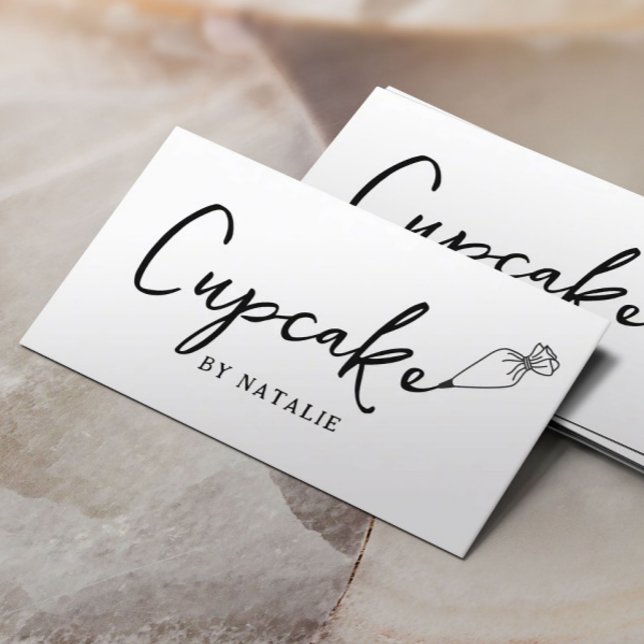 Minimalist Pastry Cupcake Simple Bakery Business Card (Creator Uploaded)