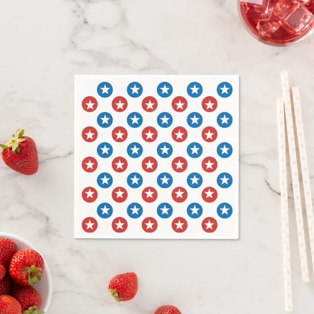 Minimalist Patriotic Stars Pattern Paper  Napkin (Insitu)